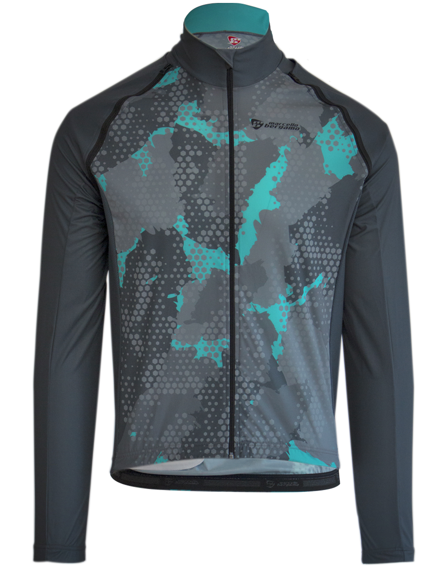 VIRTUS. Giubbino antipioggia - antivento - Grigio Verde acqua - Ciclismo  sportivo vendita online - Marcello Bergamo