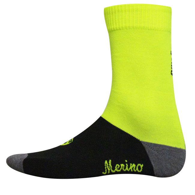 calze uomo inverno ciclismo PREMIUM NERO GIALLO FLUO Marcello Bergamo