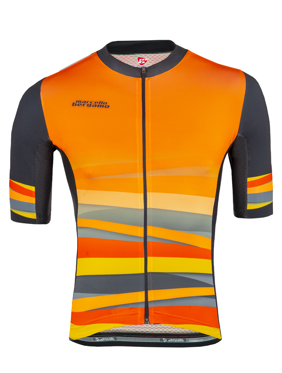 Flow. Maglia manica corta - Arancio Fluo / Nero - Ciclismo sportivo vendita  online - Marcello Bergamo