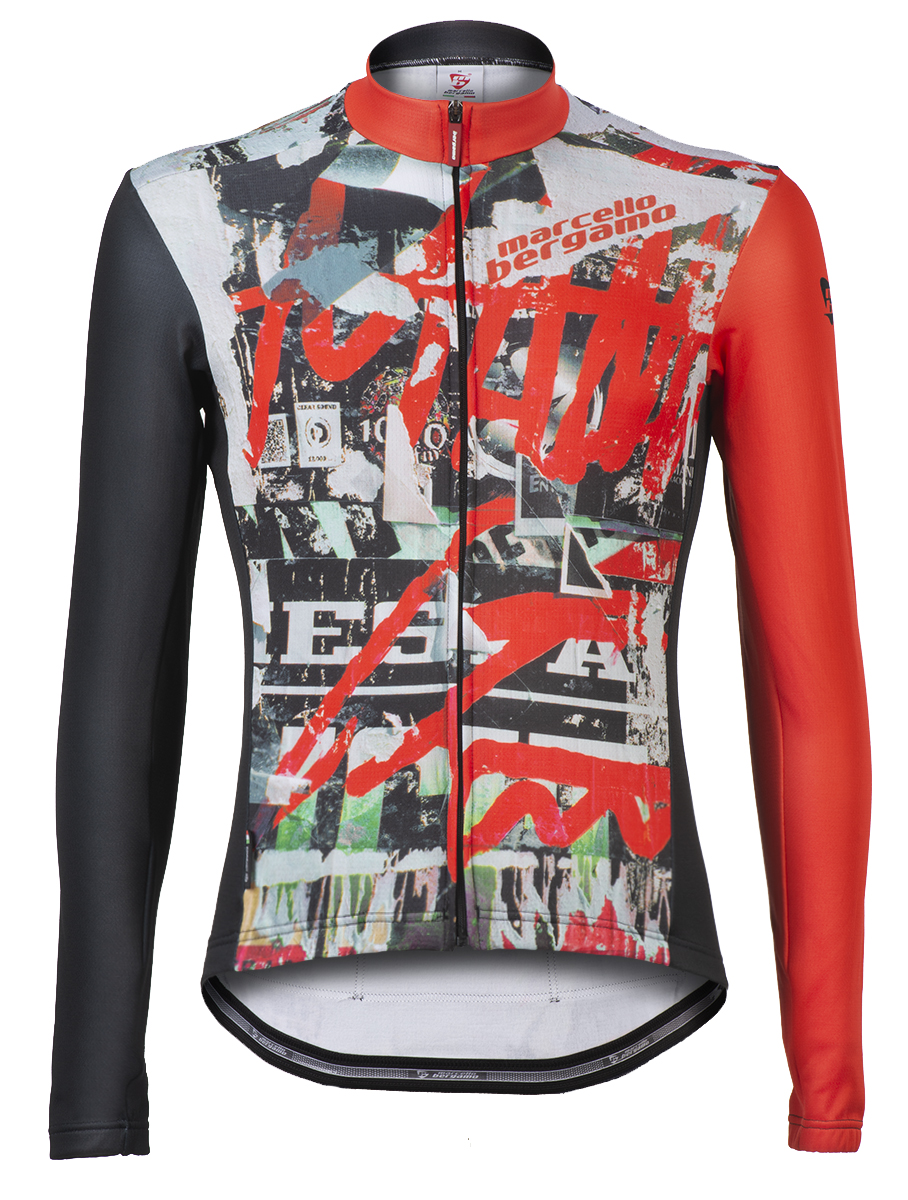 GRAFFITI. Maglia manica lunga - Nero Rosso - Ciclismo sportivo vendita  online - Marcello Bergamo
