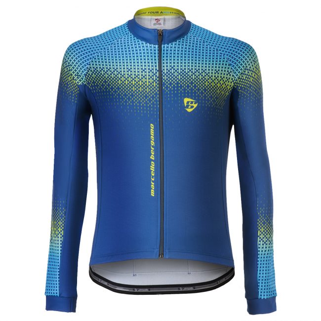 Maglia manica lunga ciclismo Sonora China Blu Azzurro Fluo Marcello Bergamo