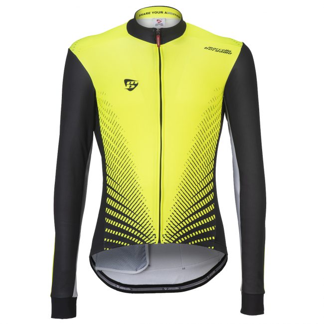 Maglia manica lunga ciclismo Thar Giallo Fluo Nero Marcello Bergamo